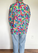 90's Lightweight Collared Floral Bomber Jacket