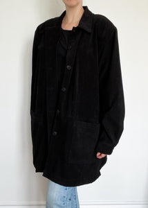 Black 90's Button-Up Shirt Jacket