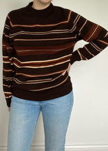 70's Brown Striped Pullover