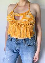 Yellow 70's Crochet Halter Top
