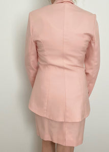 Pastel Pink Blazer and Pencil Skirt Set
