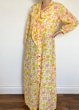 1970's Yellow Floral Sheer Duster