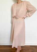 Belted 1980's Sheer Pink Dress