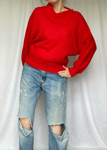 70's Red Knit Pullover Sweater