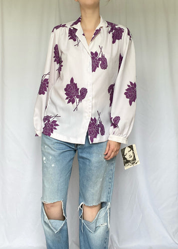 70's Deadstock Floral Blouse