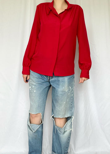 Vintage 90's Red Eaton Blouse