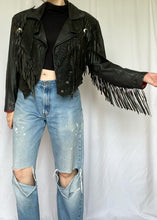 80's Fringe Black Leather Jacket