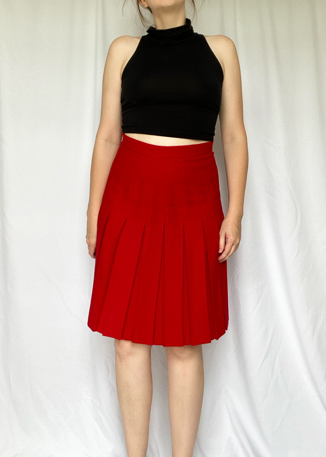 80's Jeremy Scott Wool Pleated Skirt