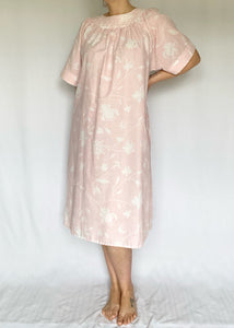 80's Pink Tropical Print Nightgown