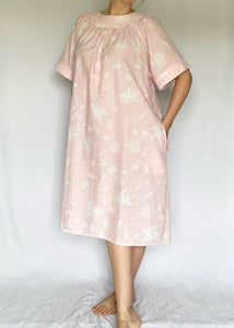 80's Pink Tropical Print Nightgown