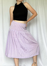 80's Lilac Purple Pleated A-Line Skirt
