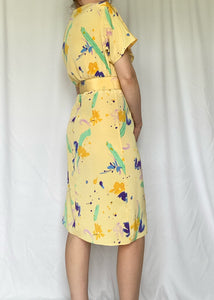 Perfectly 80's Yellow Belted Dress