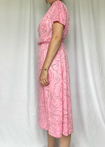 80's Pink Belted Dress