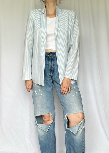 Early 80's Blue and White Striped Blazer