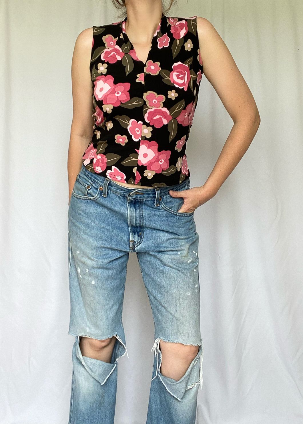 90's Floral Sleeveless Top