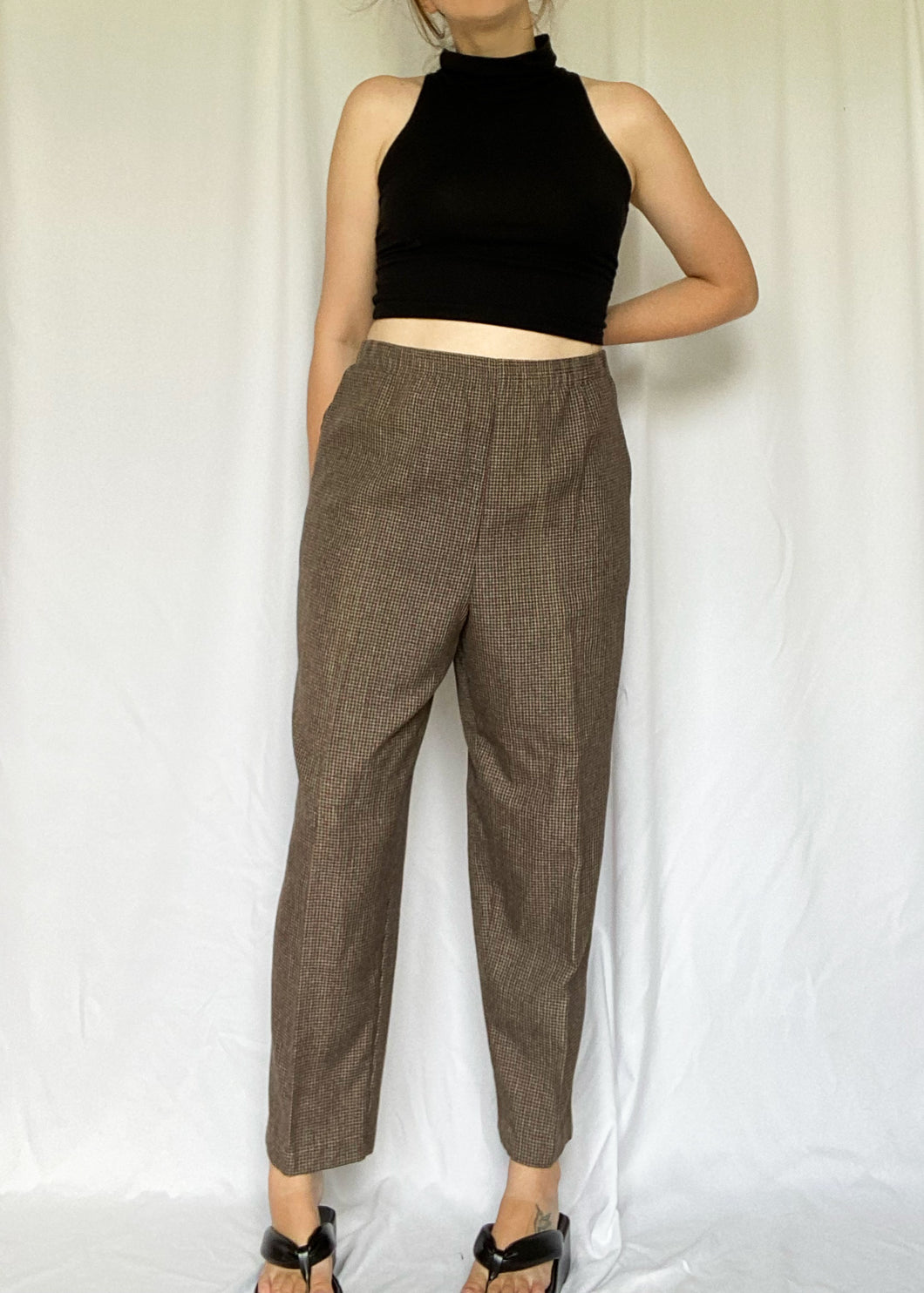 80's Brown Tapered Trousers