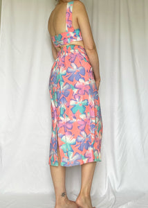 Pink Tropical Floral Skirt Set