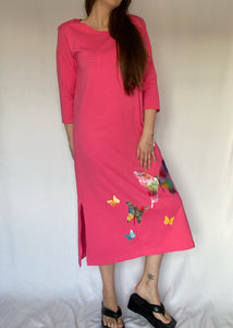 90's Vibrant Pink "Butterfly" Dress