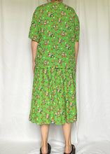 90's Lime Green Floral 2 PC Skirt Set