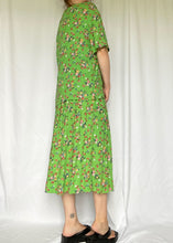 90's Lime Green Floral 2 PC Skirt Set
