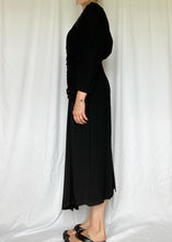 80's Black Sequined Evening Dress