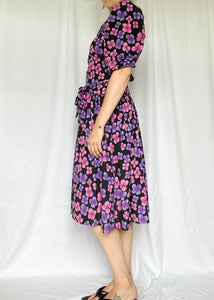 80's Floral Castleberry Studio Party Dress