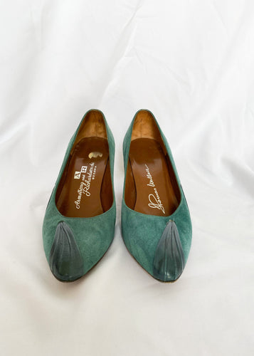 80's Green Leather Pumps