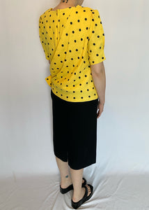 80's Yellow Polka Dot Dress