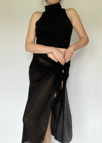 90's Black Swimsuit Wrap