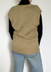 Beige Wool Sweater Vest