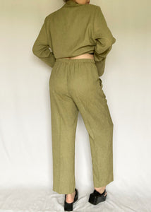 80's Olive Green 2PC Pant Set