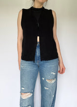 80's Black Crochet Vest