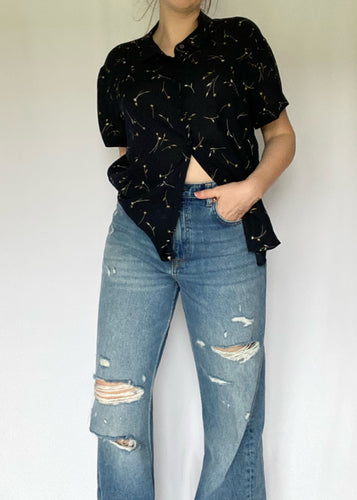 90's Silk Button Up Tee