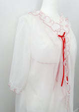 1960's Red and White Ruffled Baby Doll Lingerie Set