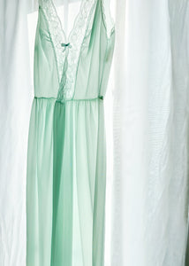 1960's Mint Green Full Slip Dress