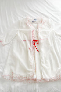 1960's Red and White Ruffled Baby Doll Lingerie Set