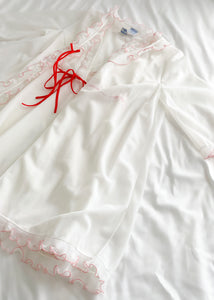 1960's Red and White Ruffled Baby Doll Lingerie Set