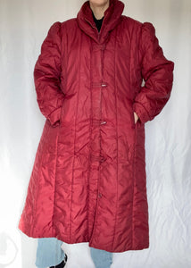 70's Burgundy Puffer Coat