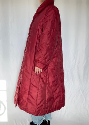70's Burgundy Puffer Coat