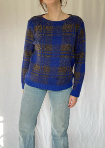 Blue and Grey Plaid Pullover