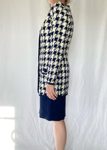 Navy Houndstooth 1 PC Jacket Dress