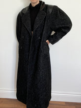 FOR CHARITY: 80's Black Flecked Double Breasted Wool Coat