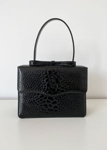 Black Mock Croc Handbag