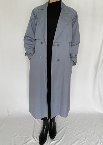 80's Blue Trench Coat
