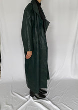 80's Green Leather Trench