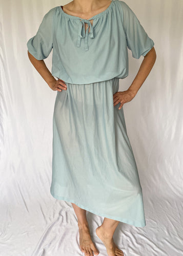 70's Blue Semi-Sheer Dress