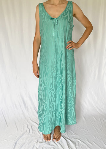 Blue Embossed Maxi Dress