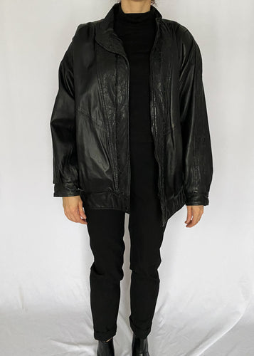 80's Black Leather Jacket