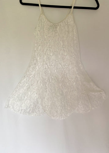 90's White Lace Negligee