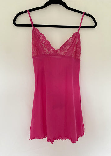 90's Deadstock Hot Pink Negligee Set